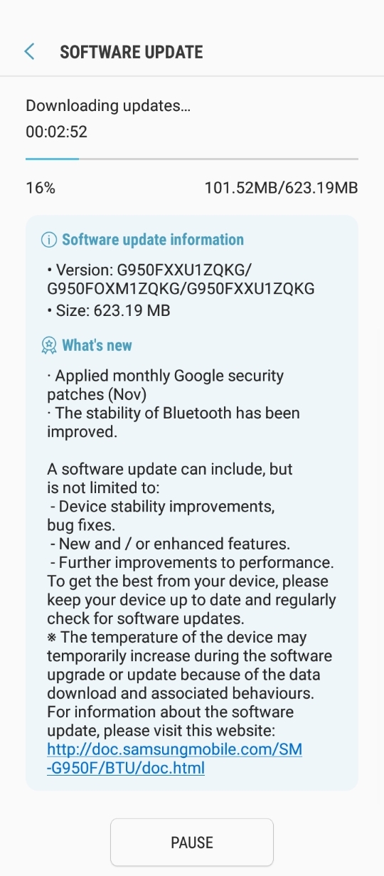 Samsung Galaxy S8 Oreo Beta 3 update 1