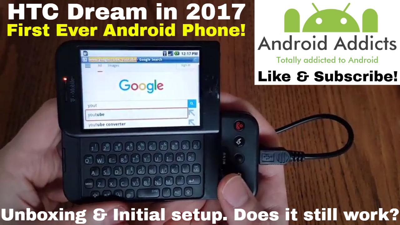 htc dream t-mobile g1 unboxing setup 2017