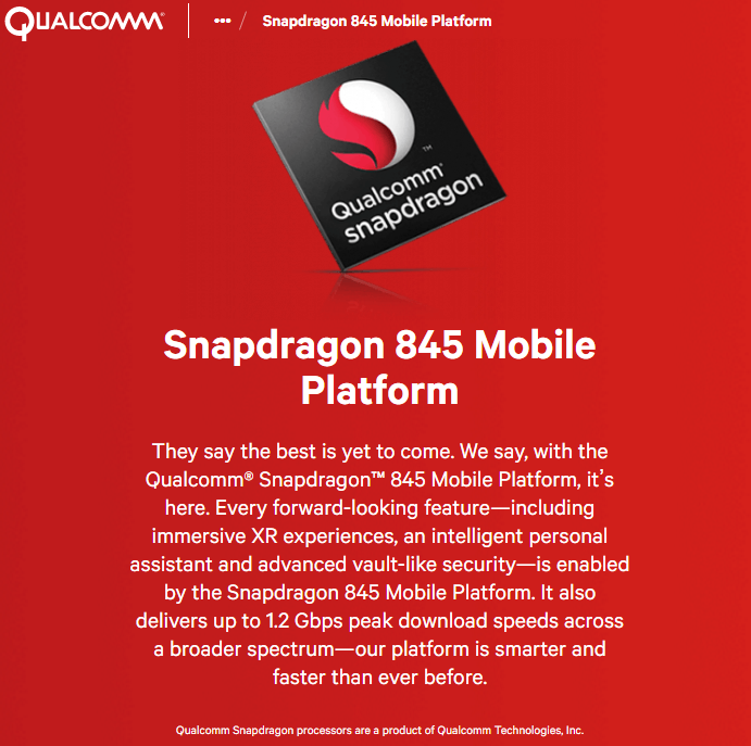 qualcomm snapdragon 845