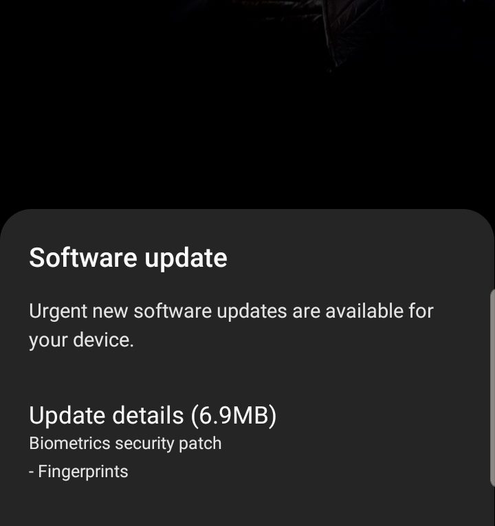 Samsung Galaxy s10 biometric security patch April 2019