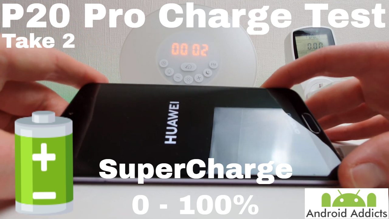 Huawei P20 Pro SuperCharge Battery Charge Test 0-100% (Phone On)