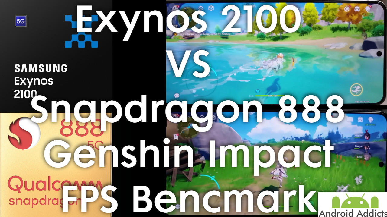 Exynos 2100 vs Snapdragon 888 - Gensin Impact FPS Benchmark Galaxy S21