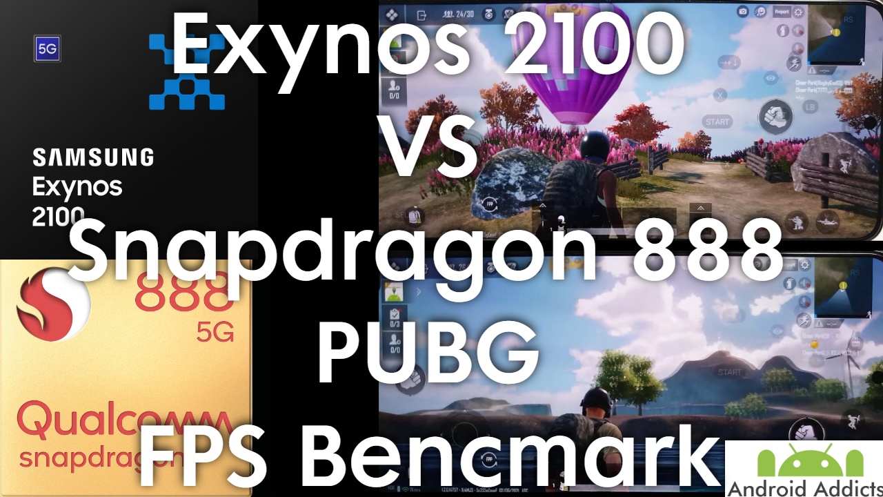 Exynos 2100 vs Snapdragon 888 PUBG FPS Benchmark Test Galaxy S21