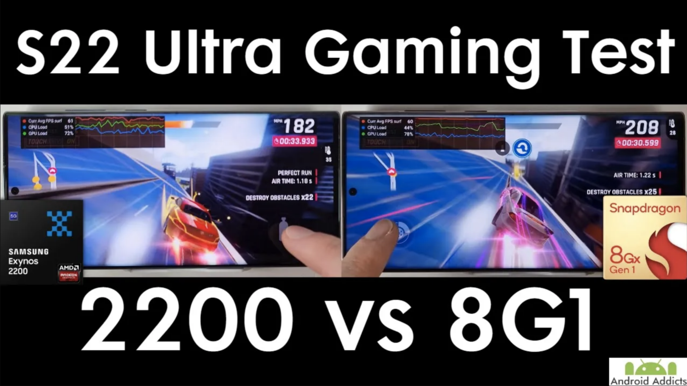 Samsung Galaxy S22 Ultra Gaming Test - Exynos 2200 vs Snapdragon 8G1