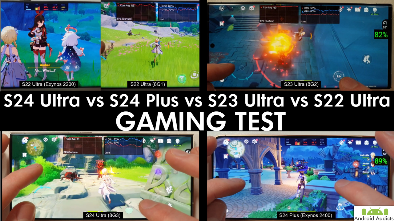 S24 Ultra vs S24 Plus vs S23 Ultra vs S22 Ultra Gaming Test