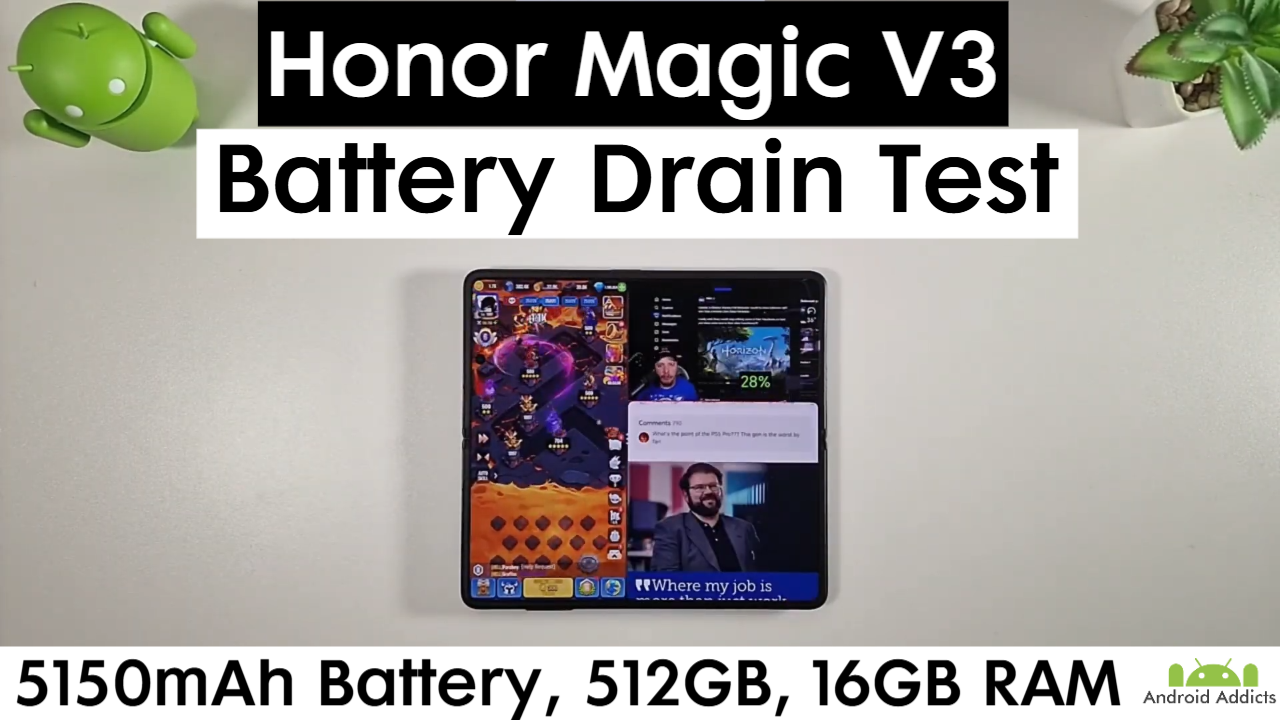 Honor Magic V3 Battery Drain Test - 100% to 0%