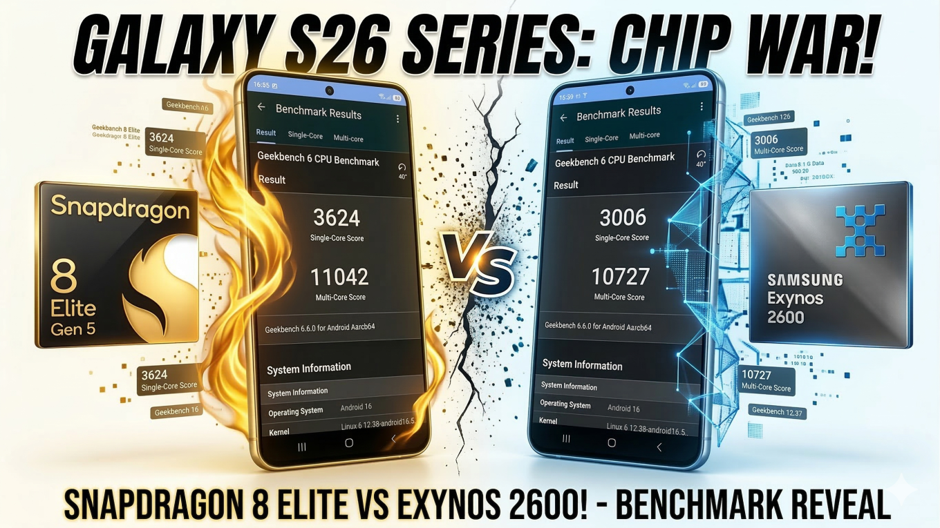 Galaxy S26 - Exynos 2600 vs Snapdragon 8 Elite Gen 5 (Benchmark Test)