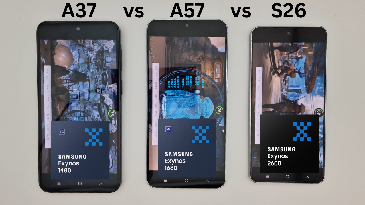 Samsung Galaxy A37 vs A57 vs S26 Benchmark Test (GeekBench/AnTuTu)