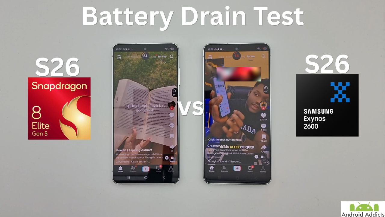 S26 vs S26 battery drain test