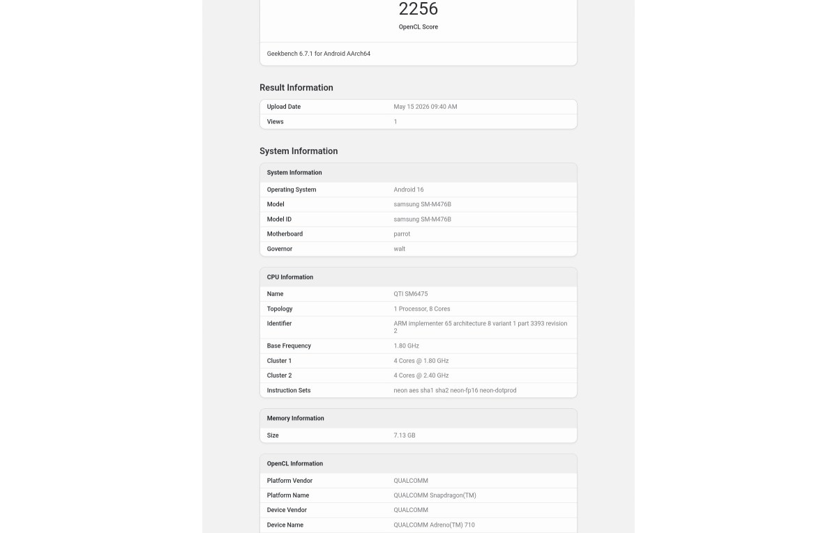 galaxy M47 benchmark