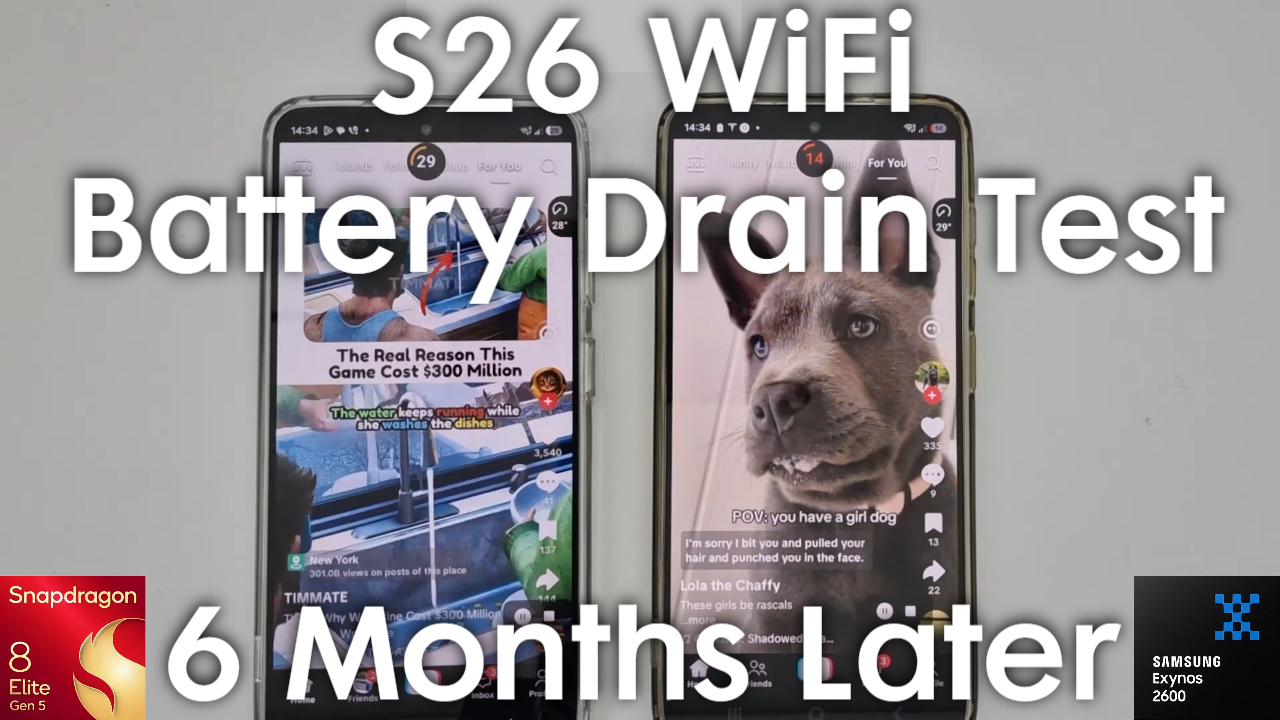Galaxy S26 Battery Drain Test - WiFi Only - 6 Months Later